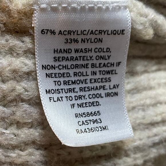 Rachel Parcell Oversize Cardigan Sweater Shawl Collar Bishop Sleeve Beige XS - Picture 9 of 9